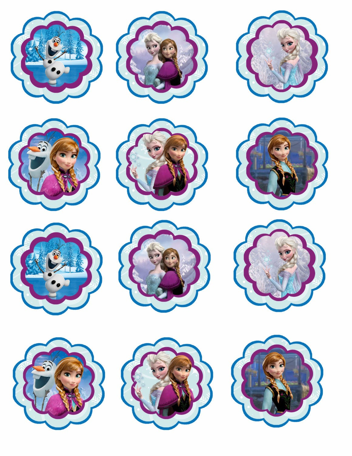 Frozen: Free Printable Toppers. | Oh My Fiesta! In English - Free Printable Mermaid Cupcake Toppers