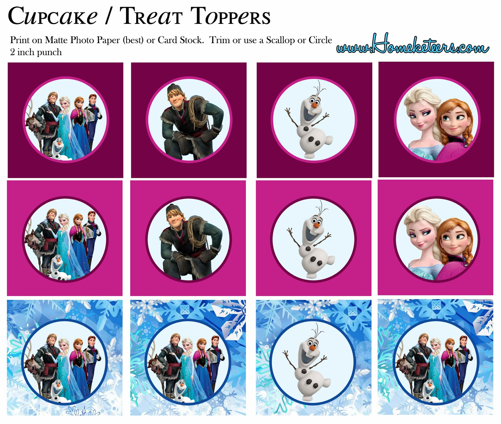Frozen: Free Printable Toppers. | Oh My Fiesta! In English - Frozen Cupcake Toppers Free Printable