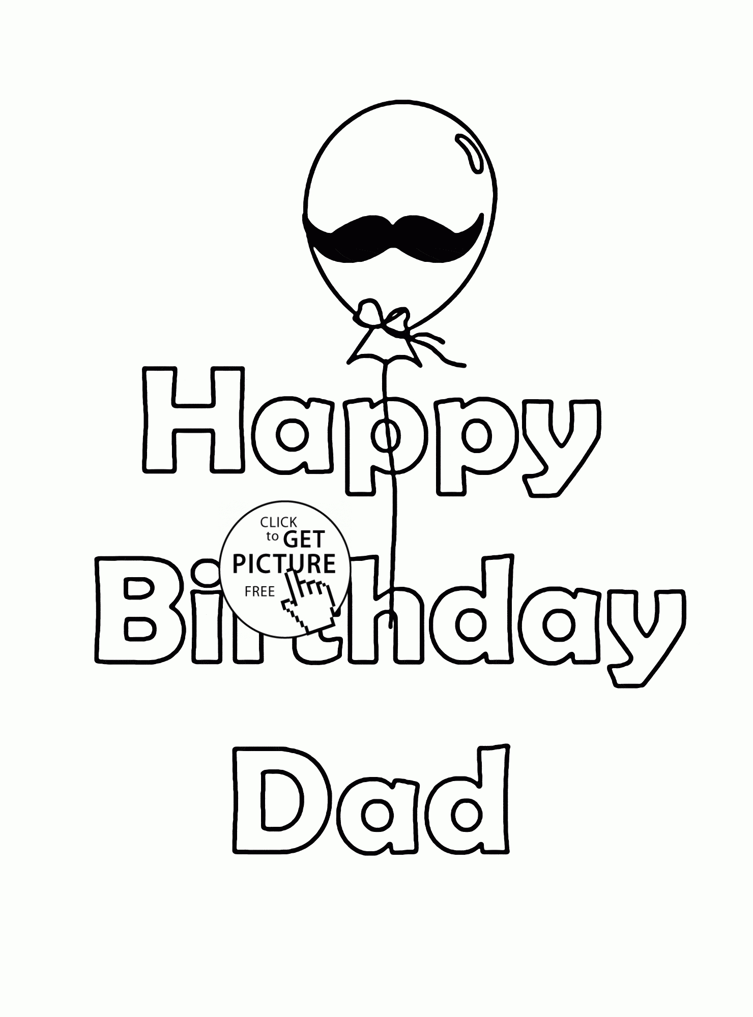 Funny Card Happy Birthday Dad Coloring Page For Kids, Holiday - Free Printable Funny Birthday Cards For Dad