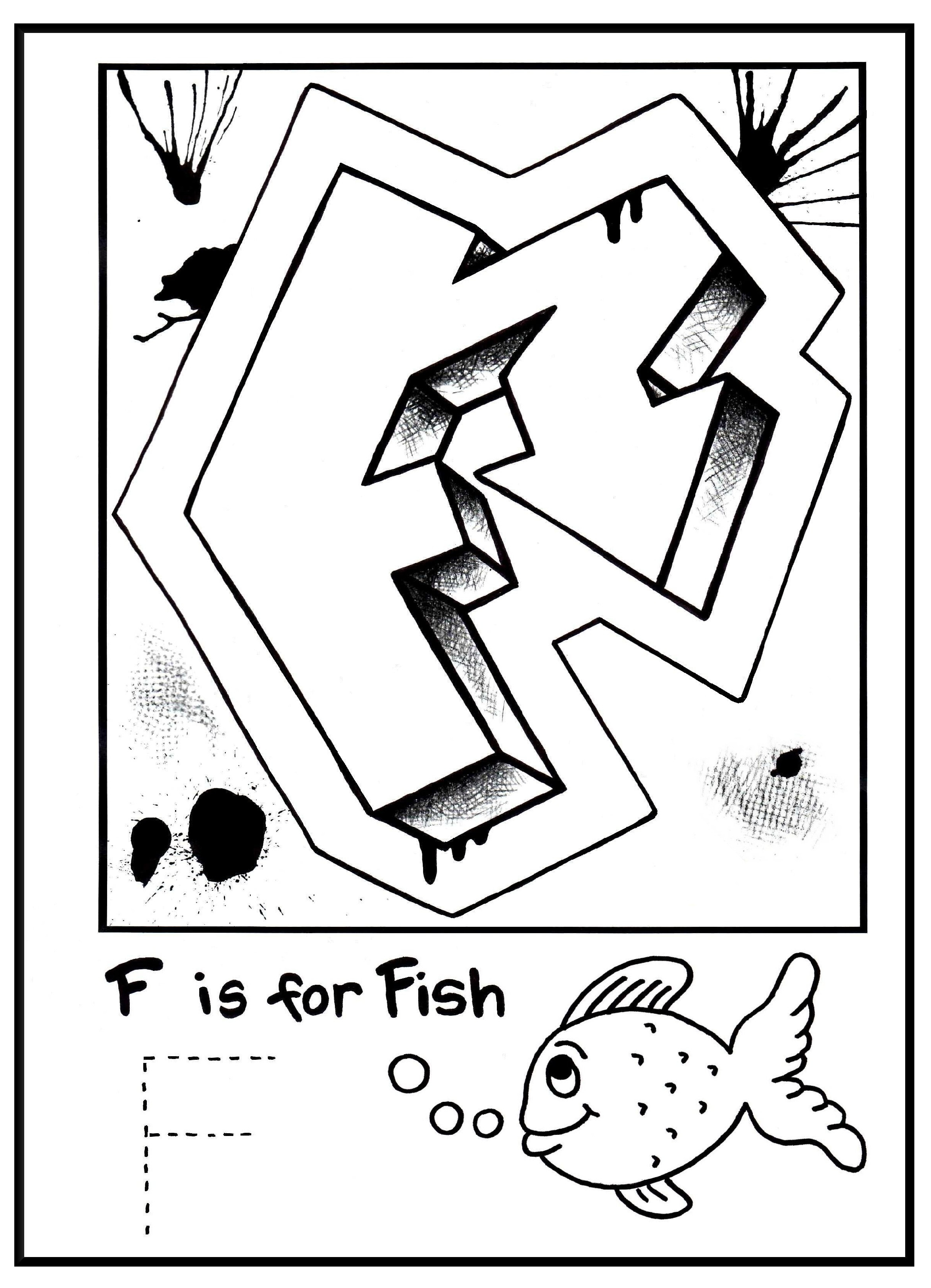 G Is For Graffiti: Alphabet Coloring Book- Free Coloring Page - Free Printable Photo Letter Art