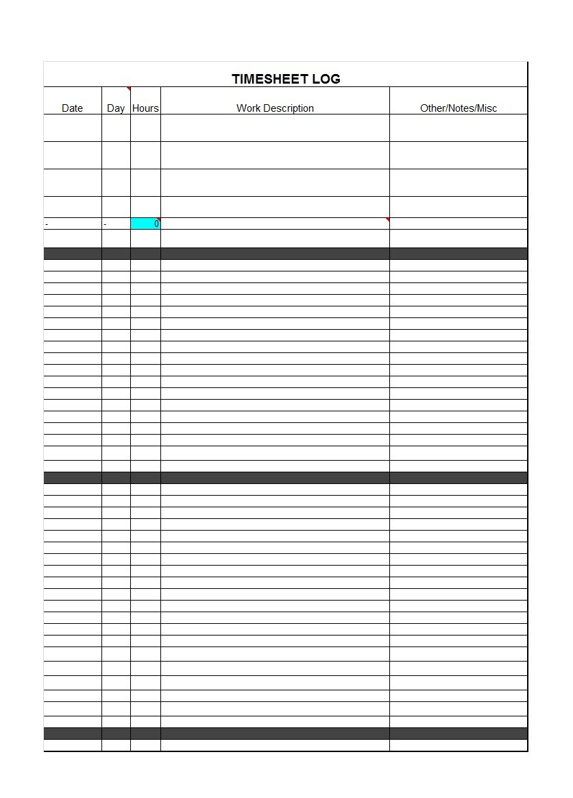 Free Printable Community Service Log Sheet Free Printable