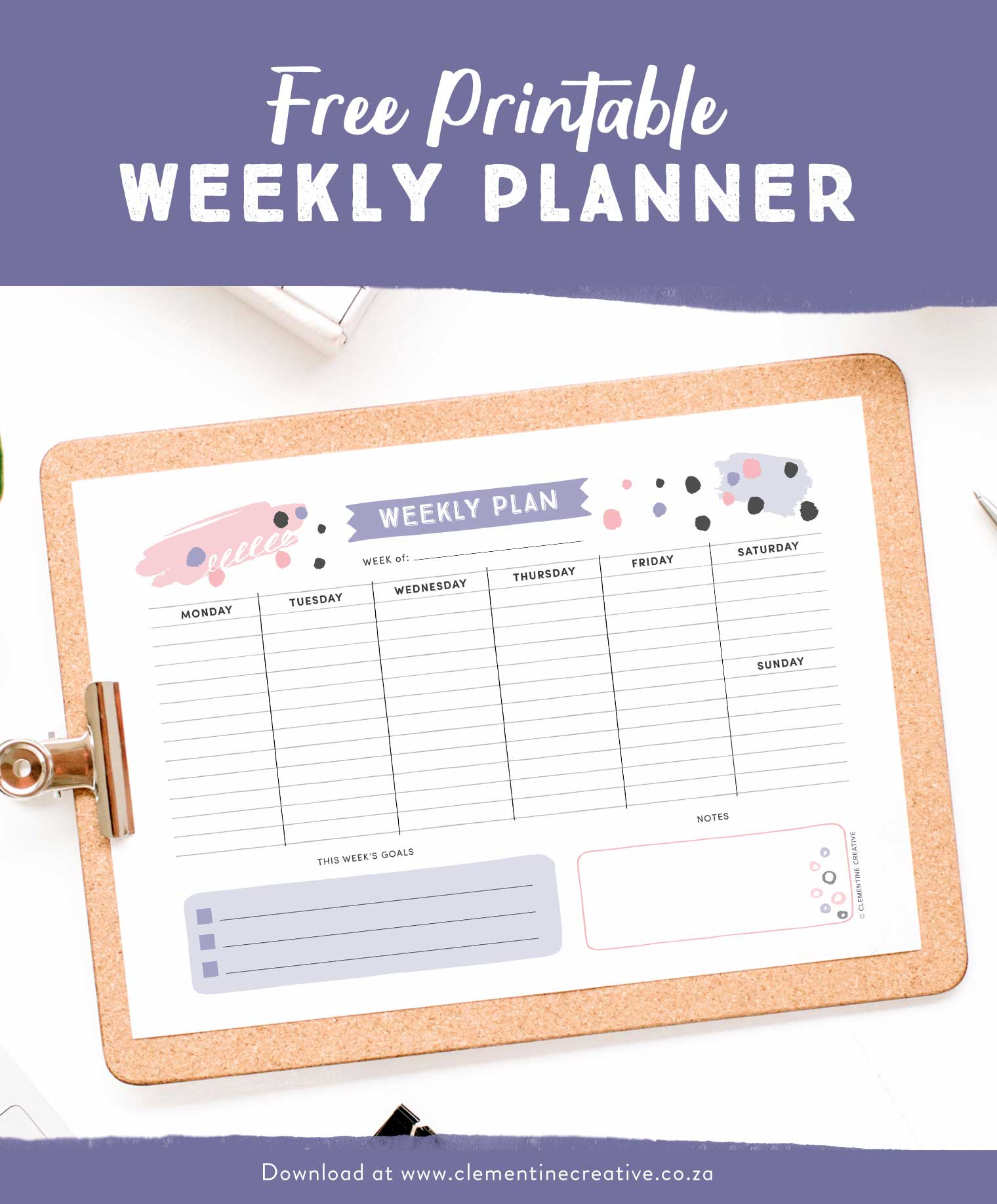 Get Organised With This Free Printable Weekly Planner - Cute - Planner Printable Free
