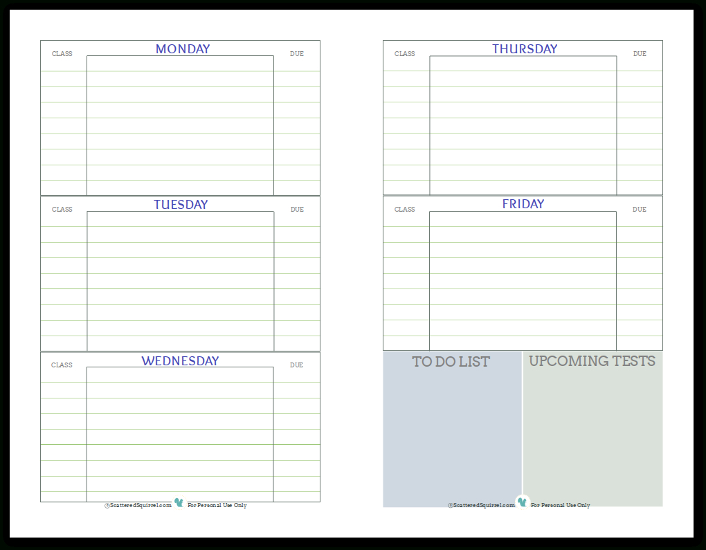 Getting Ready For Back To School - Student Planner Printables - Free Printable Student Planner