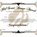 Girl Scout Bronze Award Certificate Printable   Google Search   Commitment Certificate Free Printable