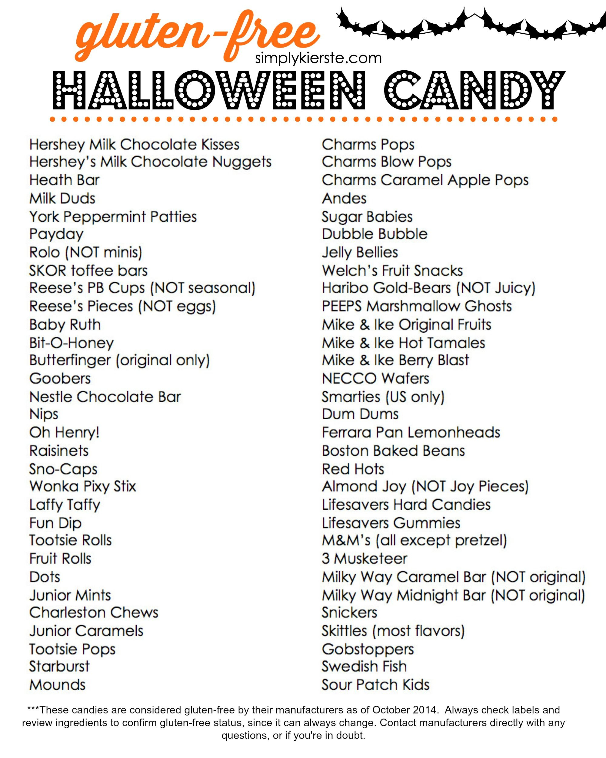 Gluten Free Halloween Candy | Gluten Free | Pinterest | Gluten Free - Gluten Free Food List Printable