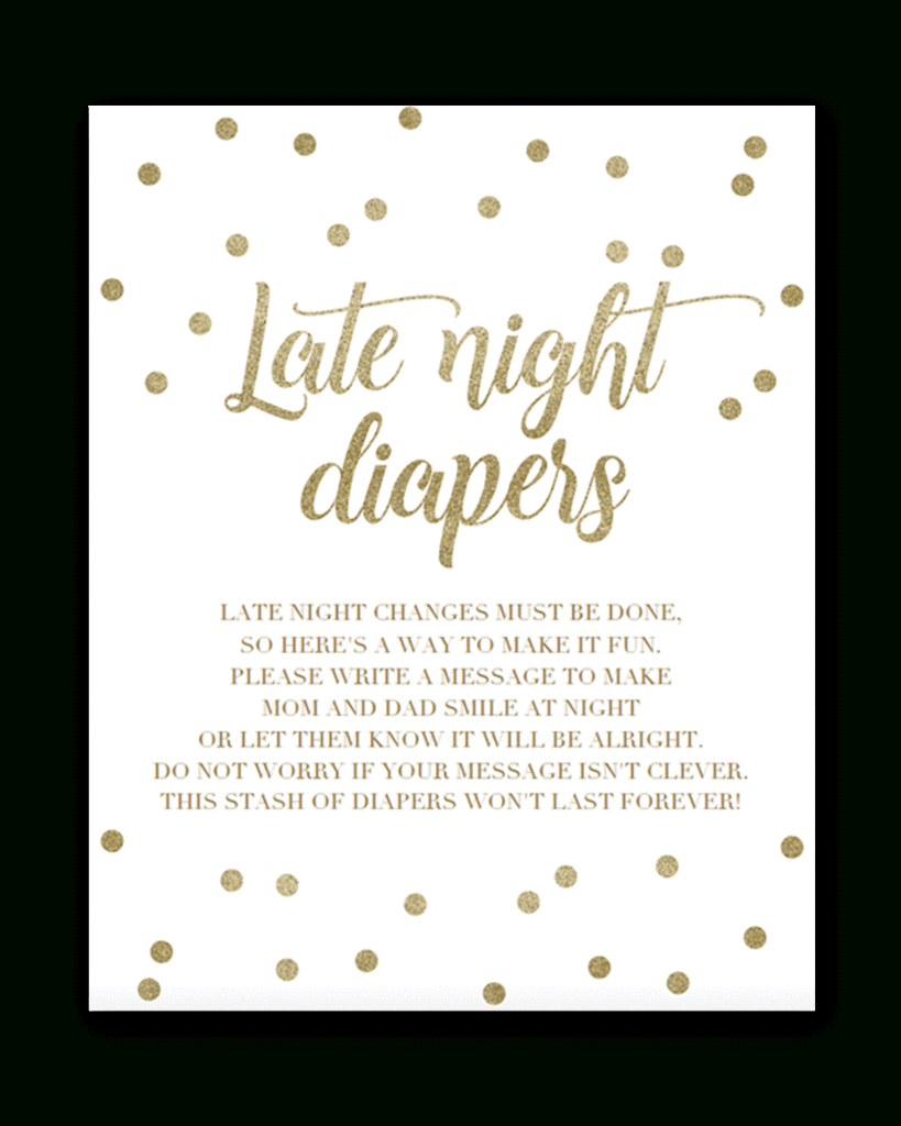 Gold Baby Shower Nursery Rhyme Game Printable In 2019 | Baby Shower - Late Night Diaper Sign Free Printable