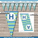 Golf Party Banner Template | Happy Birthday Banner | Editable Bunting   Birthday Banner Templates Free Printable