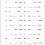 Grade 5 Multiplication Worksheets   Free Printable Math Worksheets 6Th Grade Order Operations