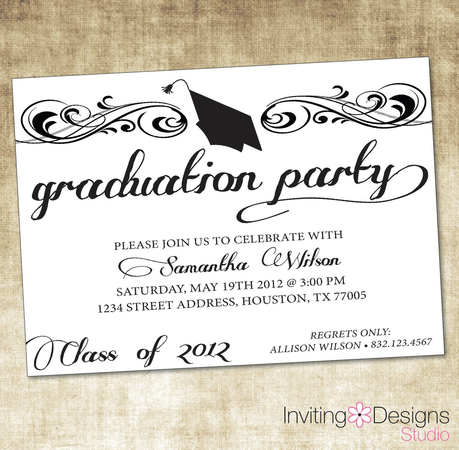 Graduate Invites, Glamorous Grad Party Invites To Design Party - Free Printable Graduation Party Invitations 2014