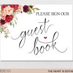 Guest Book Sign Printable Template Please Sign Our Guest Book | Etsy   Please Sign Our Guestbook Free Printable