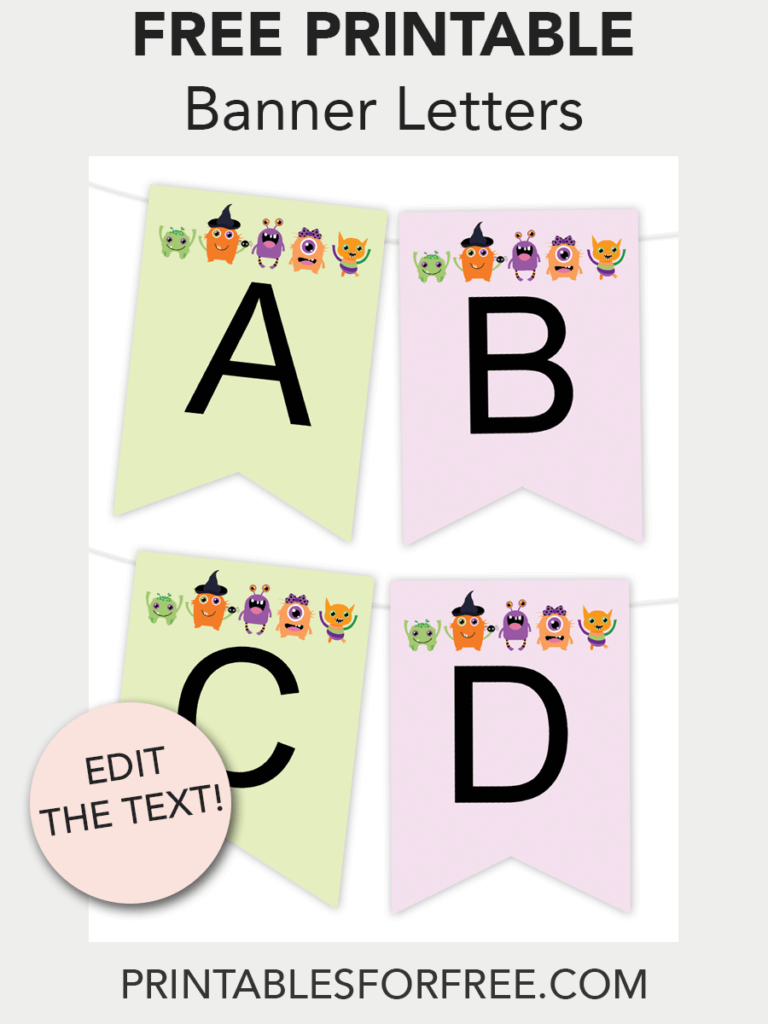 Halloween Monster Printable Banner | Free Printables - Free - Free Printable Halloween Place Cards