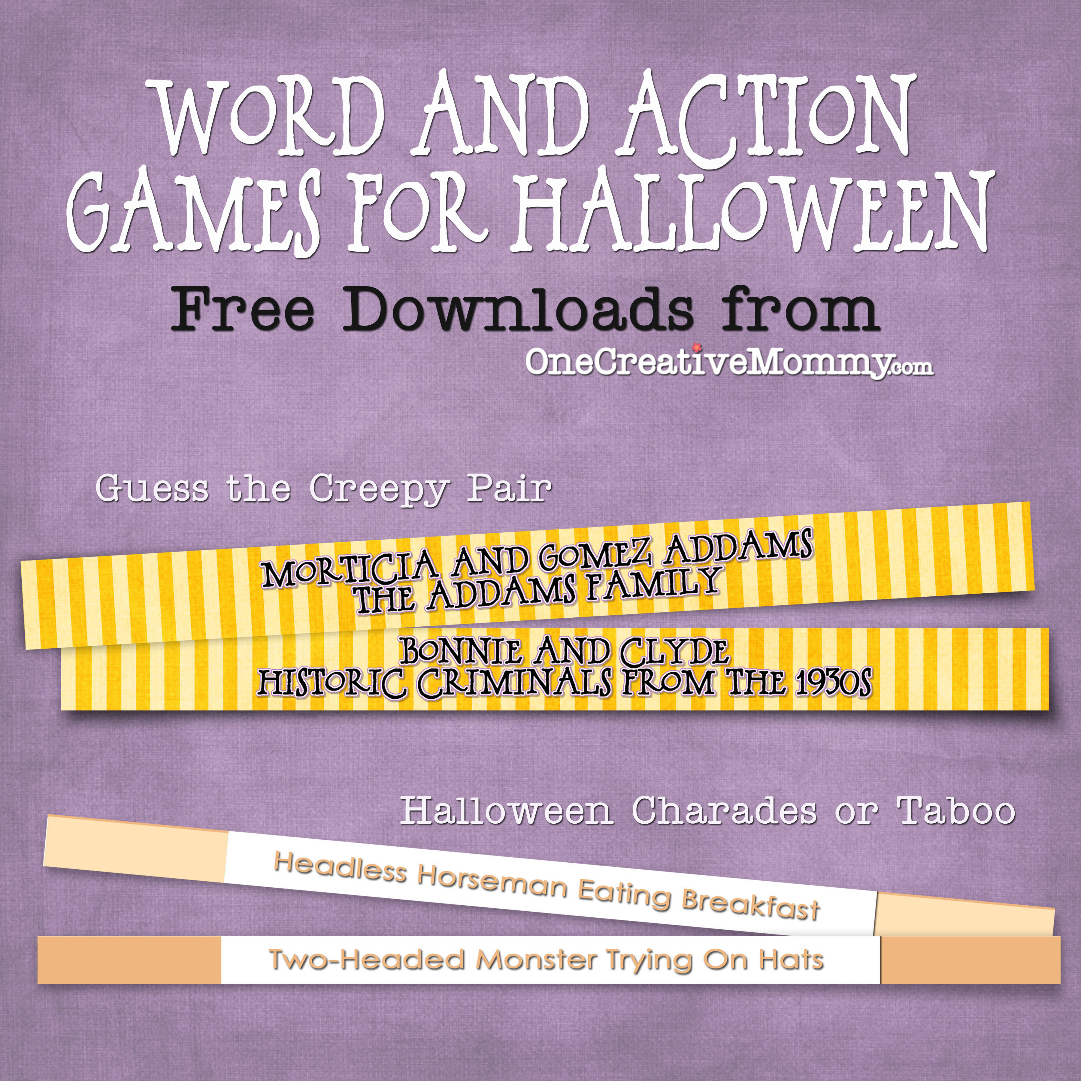 Halloween Party Games For Kids And Grownups, Too! - Onecreativemommy - Free Printable Halloween Party Games