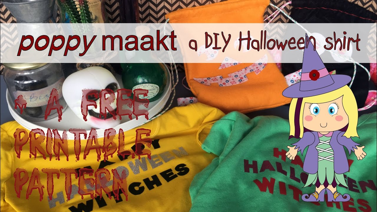 Halloween - Poppy Makes An Iron On Halloween Shirt - Free - Free Printable Halloween Iron Ons