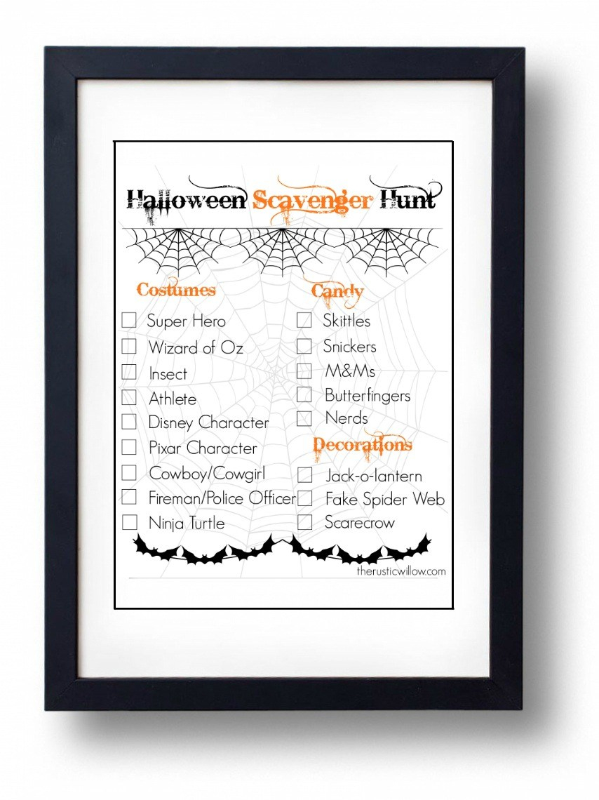Halloween Scavenger Hunt With Free Printable - Free Printable Halloween Scavenger Hunt