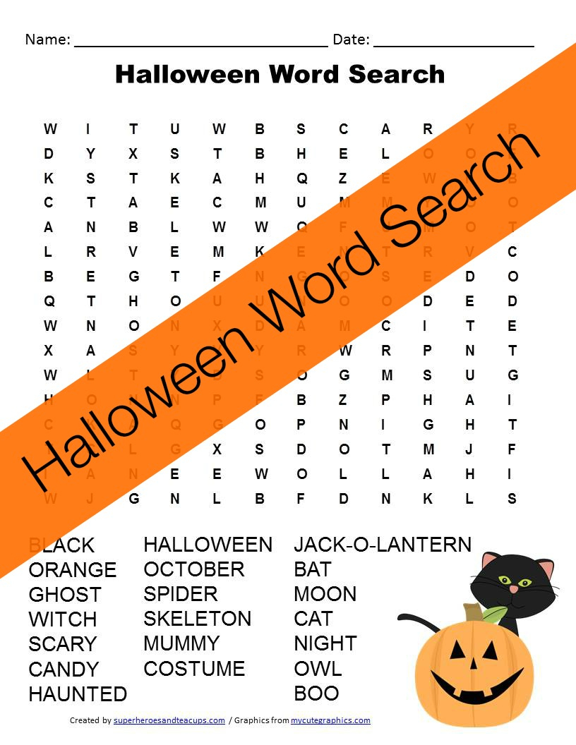 Halloween Word Search Free Printable - Free Printable Halloween Homework Pass