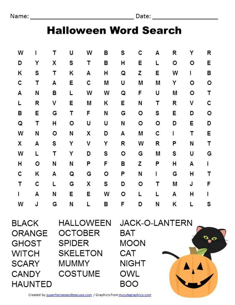 Halloween Word Search Free Printable | Halloween Coloring Sheets And - Halloween Puzzle Printable Free