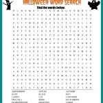 Halloween Word Search Printable Worksheet   Halloween Puzzle Printable Free