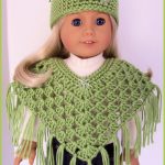 Handmade Doll Clothes Made To Fit American Girl, Pistachio Poncho   Free Printable Crochet Doll Clothes Patterns For 18 Inch Dolls