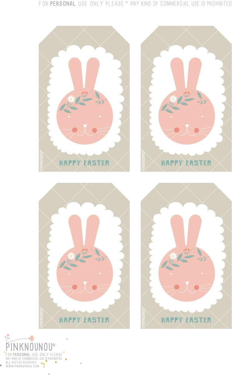 Happy Easter Free Printable Bunny Tags | Cute Printables | Pinterest - Free Printable Easter Tags