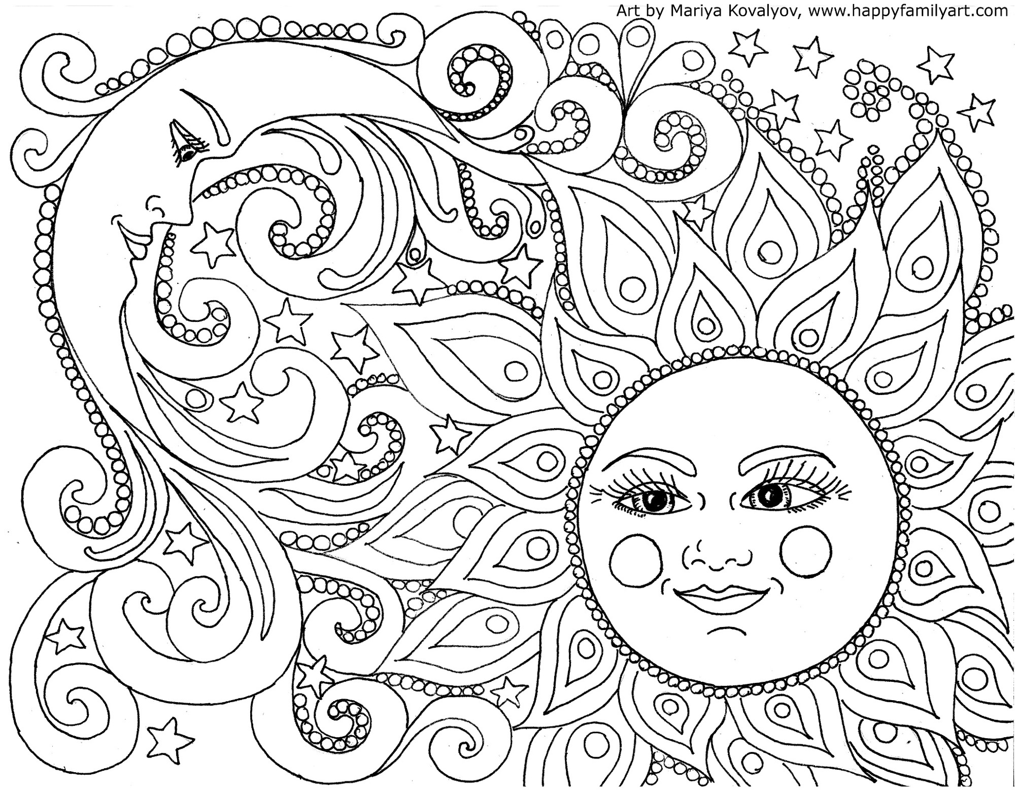 Happy Family Art - Original And Fun Coloring Pages - Free Printable Coloring Pages For Adults Pdf