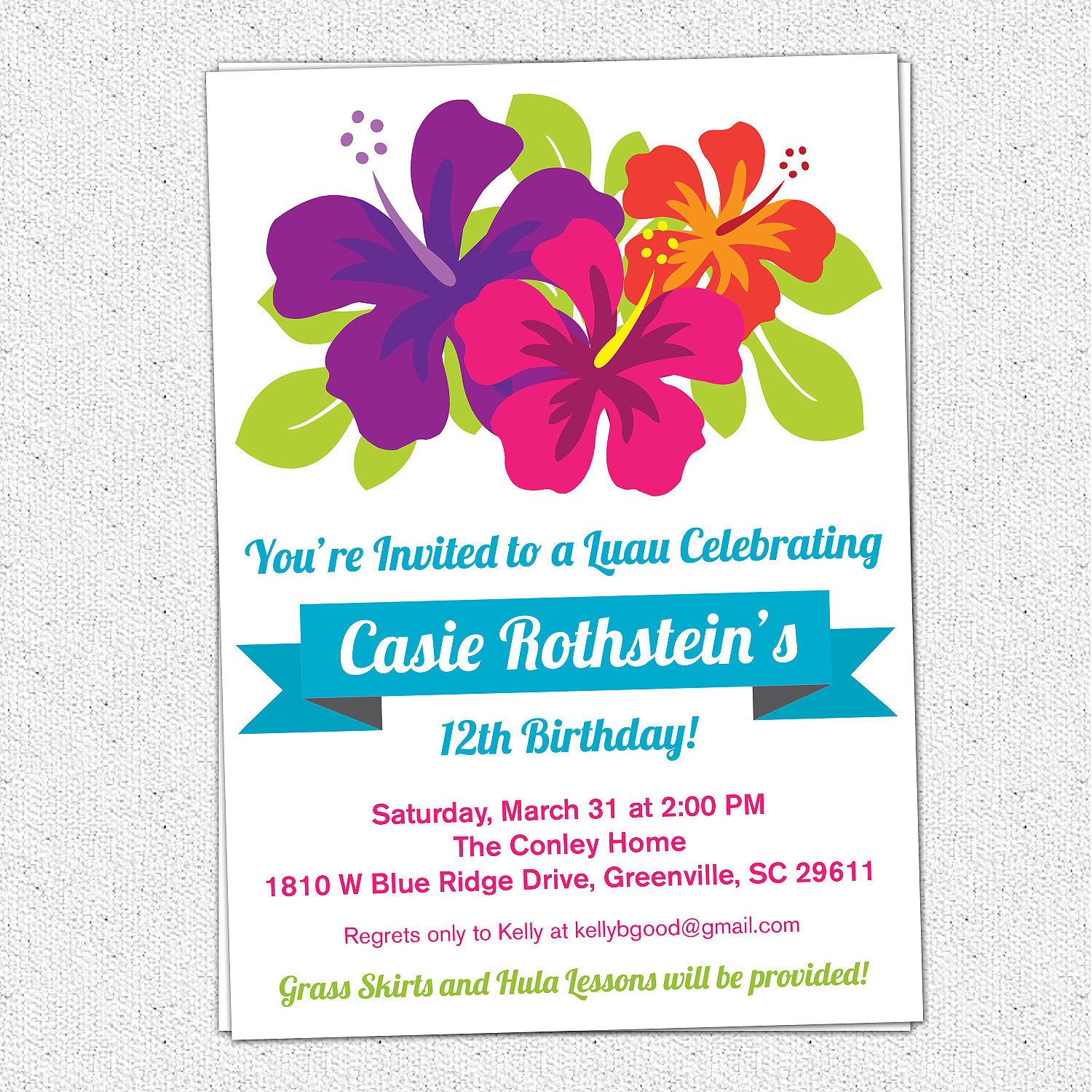 Hawaiian Birthday Invitations — Birthday Invitation Examples - Hawaiian Party Invitations Free Printable