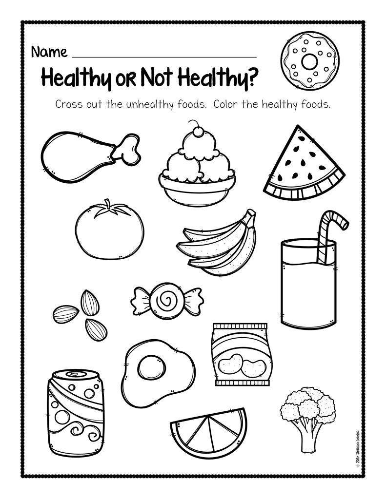 Healthy Foods Worksheet [Free Download - Free Printable Healthy Eating Worksheets