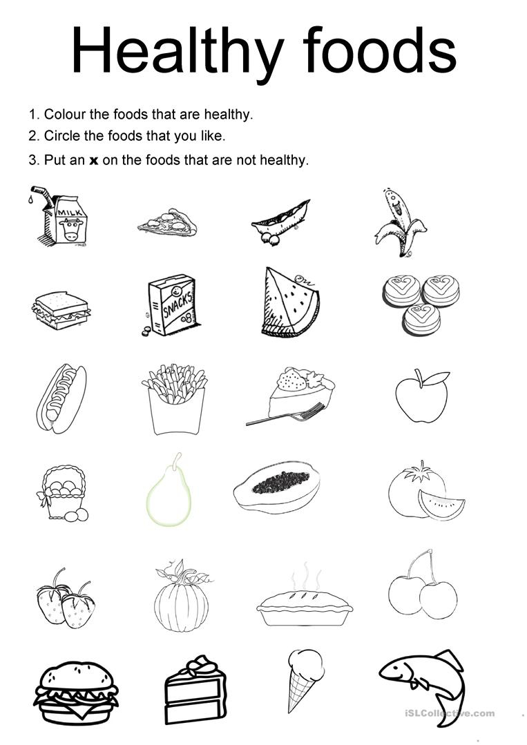 Healthy Foods Worksheet - Free Esl Printable Worksheets Madeteachers - Free Printable Healthy Eating Worksheets