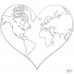 Heart Shaped Earth Coloring Page | Free Printable Coloring Pages   Earth Coloring Pages Free Printable