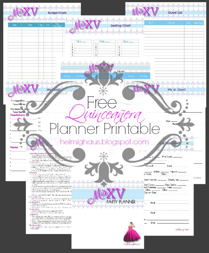 Helmighaus: Planning A Quinceañera Party - Party Planning Printable - Free Quinceanera Planner Printable