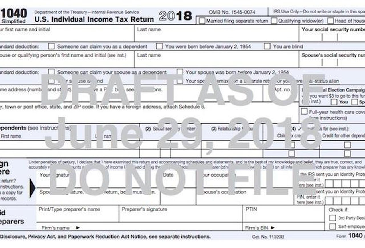 Here&amp;#039;s How The New Postcard-Sized 1040 Differs From Your Current Tax - Free Printable Irs 1040 Forms
