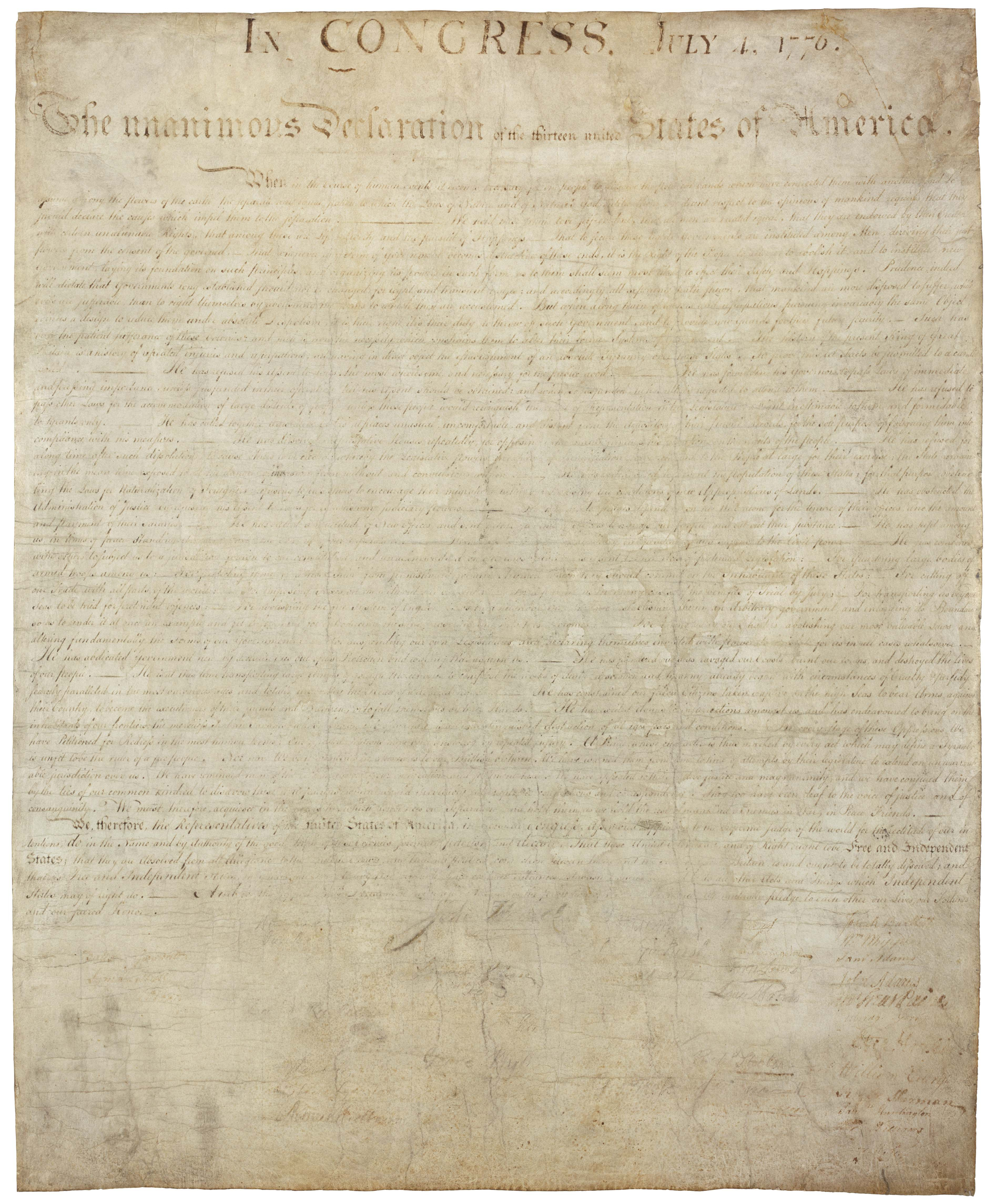 High Resolution Downloads | National Archives - Free Printable Copy Of The Declaration Of Independence
