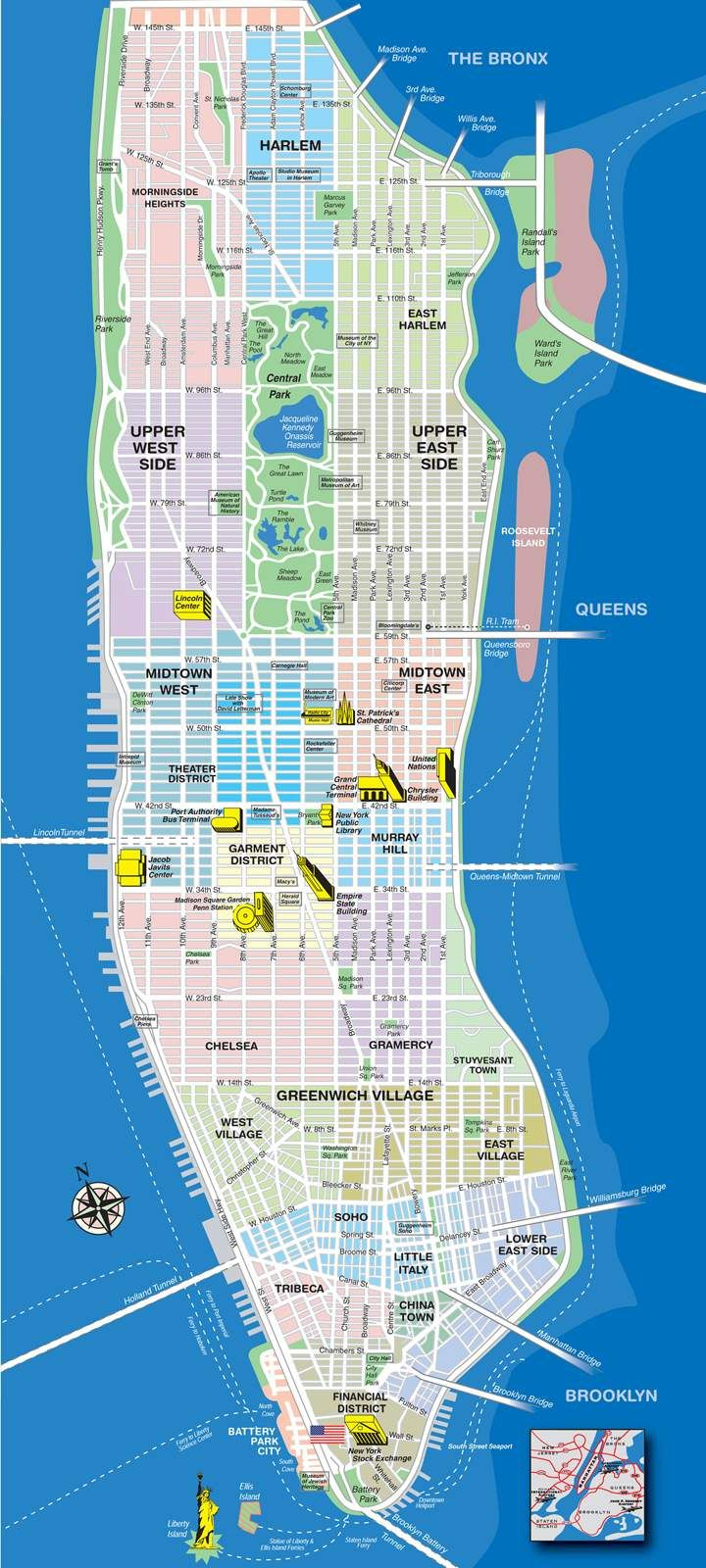 High-Resolution Map Of Manhattan For Print Or Download | Usa Travel - Free Printable Map Of Manhattan