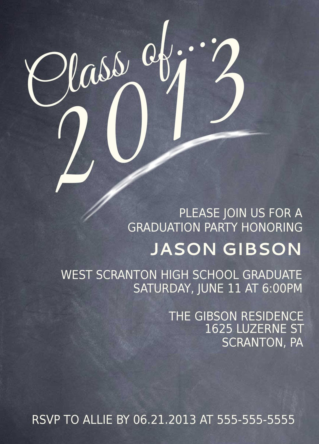 High School Graduation Party Menu | Printable Chalkboard Graduation - Free Printable Graduation Invitations 2014