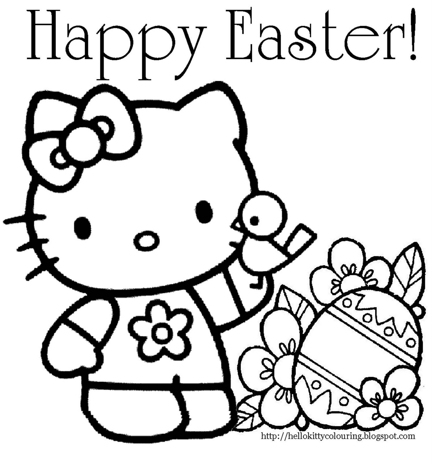 Hilla Kitte Coloriing | Hello Kitty Easter Coloring Page | Books - Free Easter Color Pages Printable