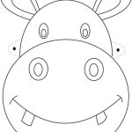 Hippo Mask Printable Coloring Page For Kids | Çizimler | Máscaras De   Free Printable Hippo Mask
