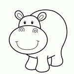 Hippo Smiling   Cartoon Animals Coloring Pages For Kids, Printable   Free Printable Hippo Coloring Pages