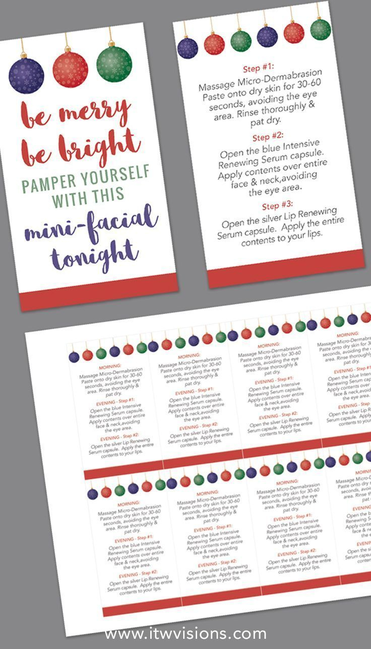 Holiday Mini-Facial Card - Instant Download | Printables | Pinterest - Rodan And Fields Mini Facial Instructions Printable Free