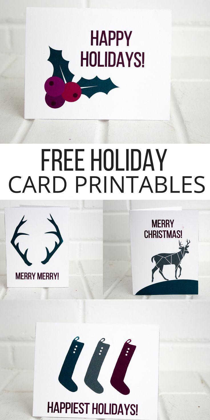 Holiday Printable Cards (Free | Christmas Decor | Christmas, Holiday - Make A Holiday Card For Free Printable