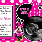 Hot Pink Minnie Mouse Baby Shower Invitations $8.99 | Baby Shower   Free Printable Minnie Mouse Baby Shower Invitations