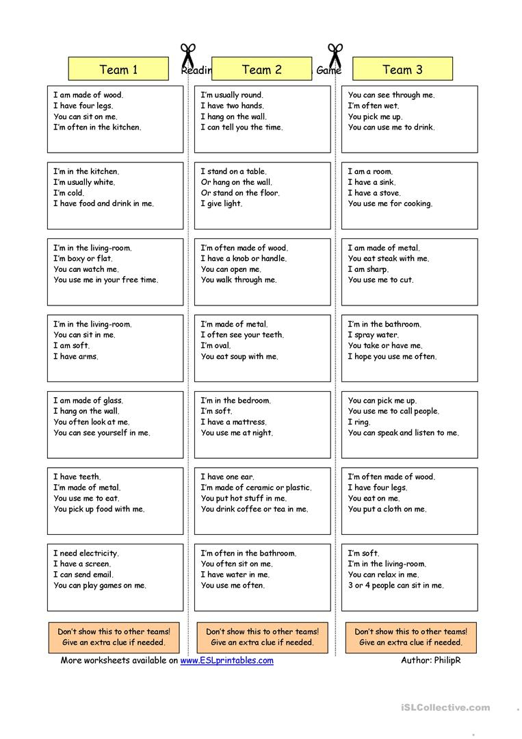 House Riddles (1) - Easy Worksheet - Free Esl Printable Worksheets - Free Printable Riddles With Answers