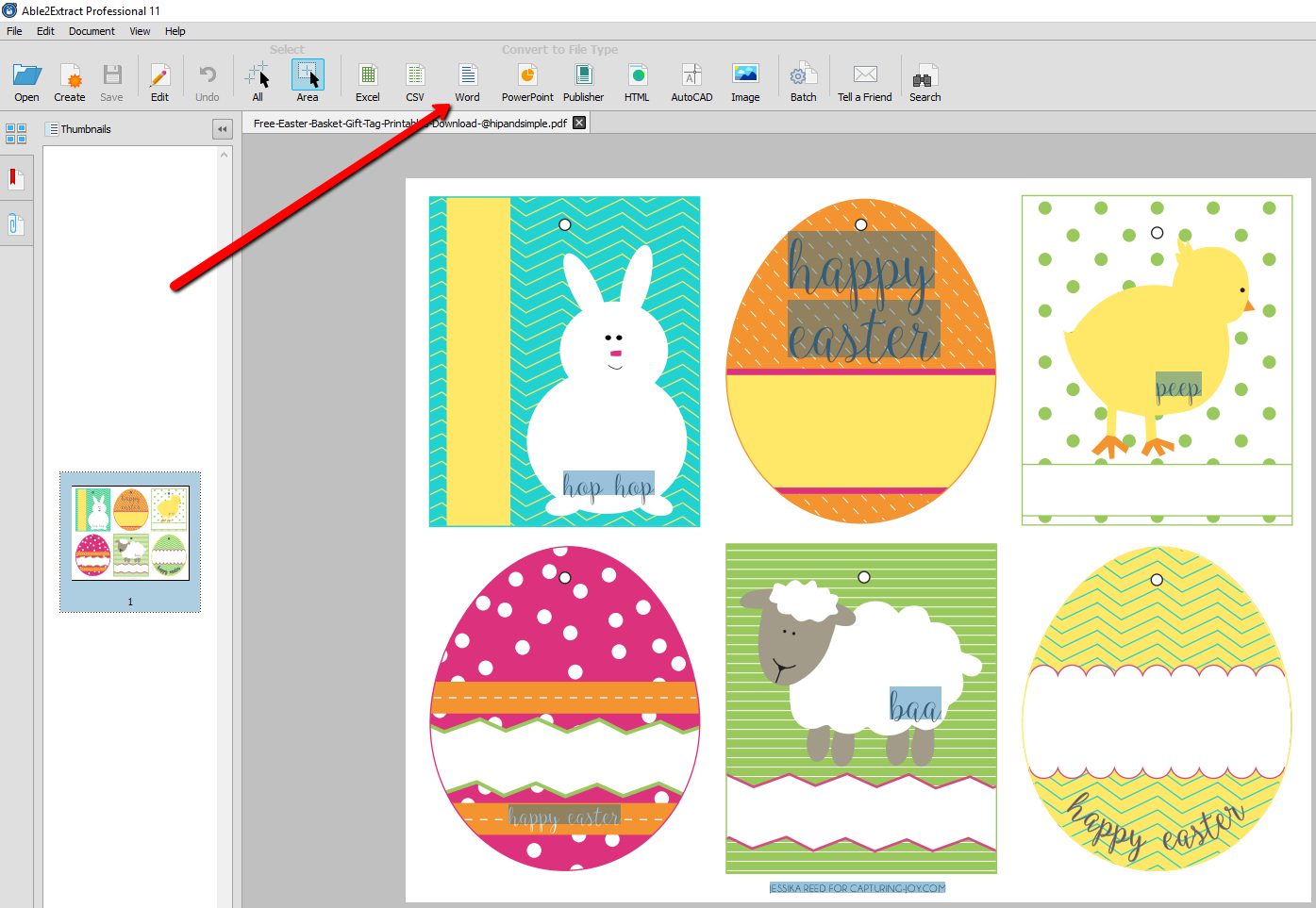 How To Convert And Edit Free Printable Easter Pdf Templates - Free Printable Easter Basket Name Tags