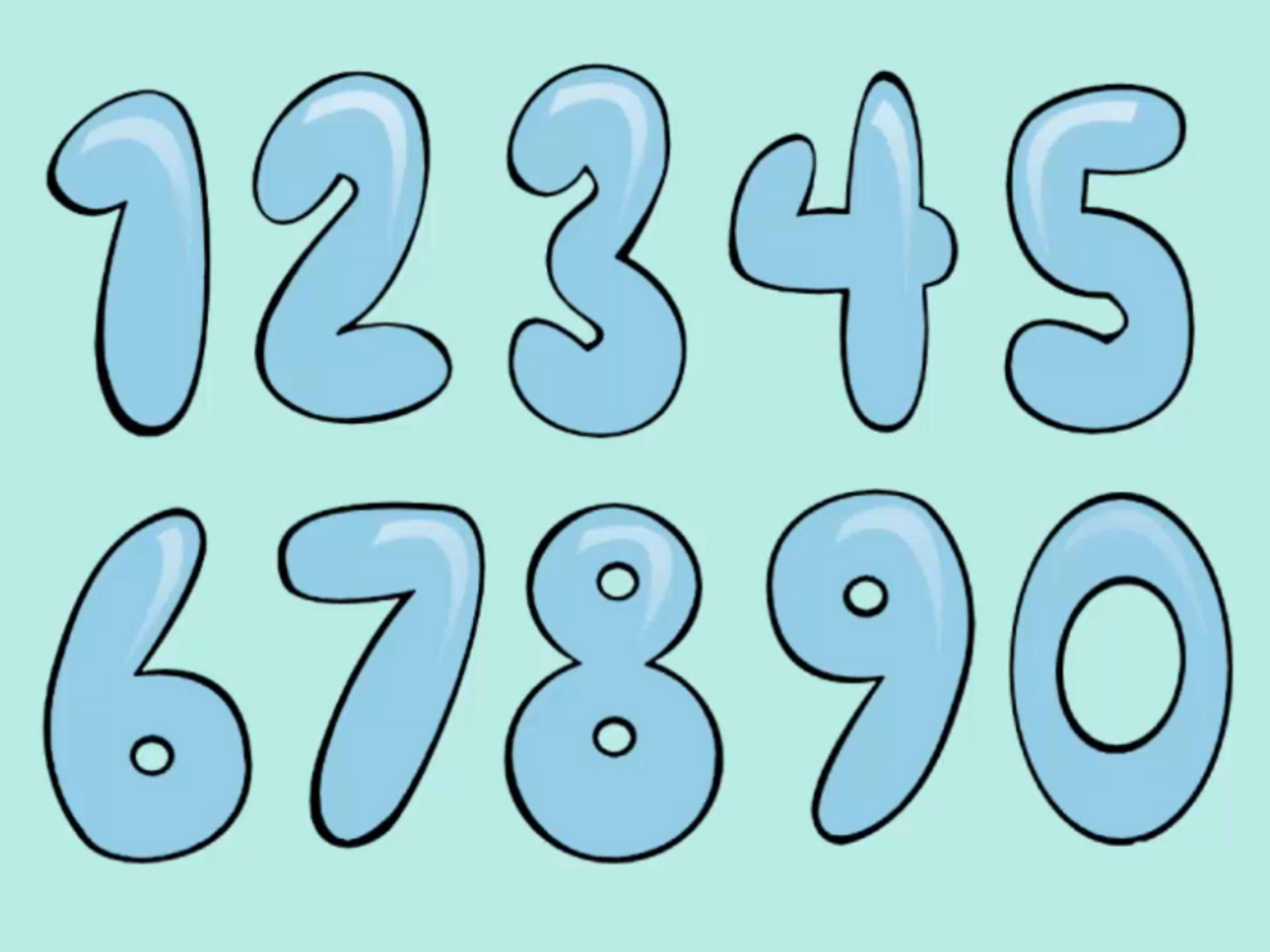 How To Draw Bubble Numbers | Stuff | Bubble Numbers, Bubble Drawing - Free Printable Bubble Numbers