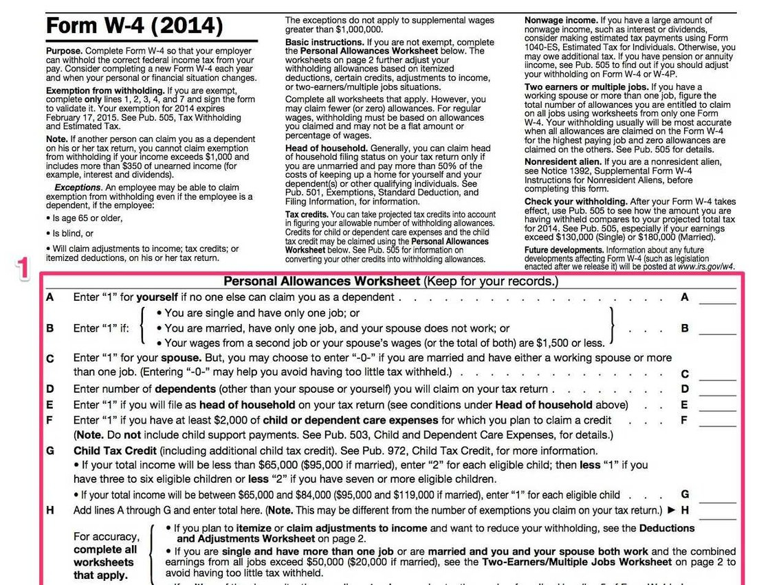 How To Fill Out A W-4 - Business Insider - Free Printable W 4 Form