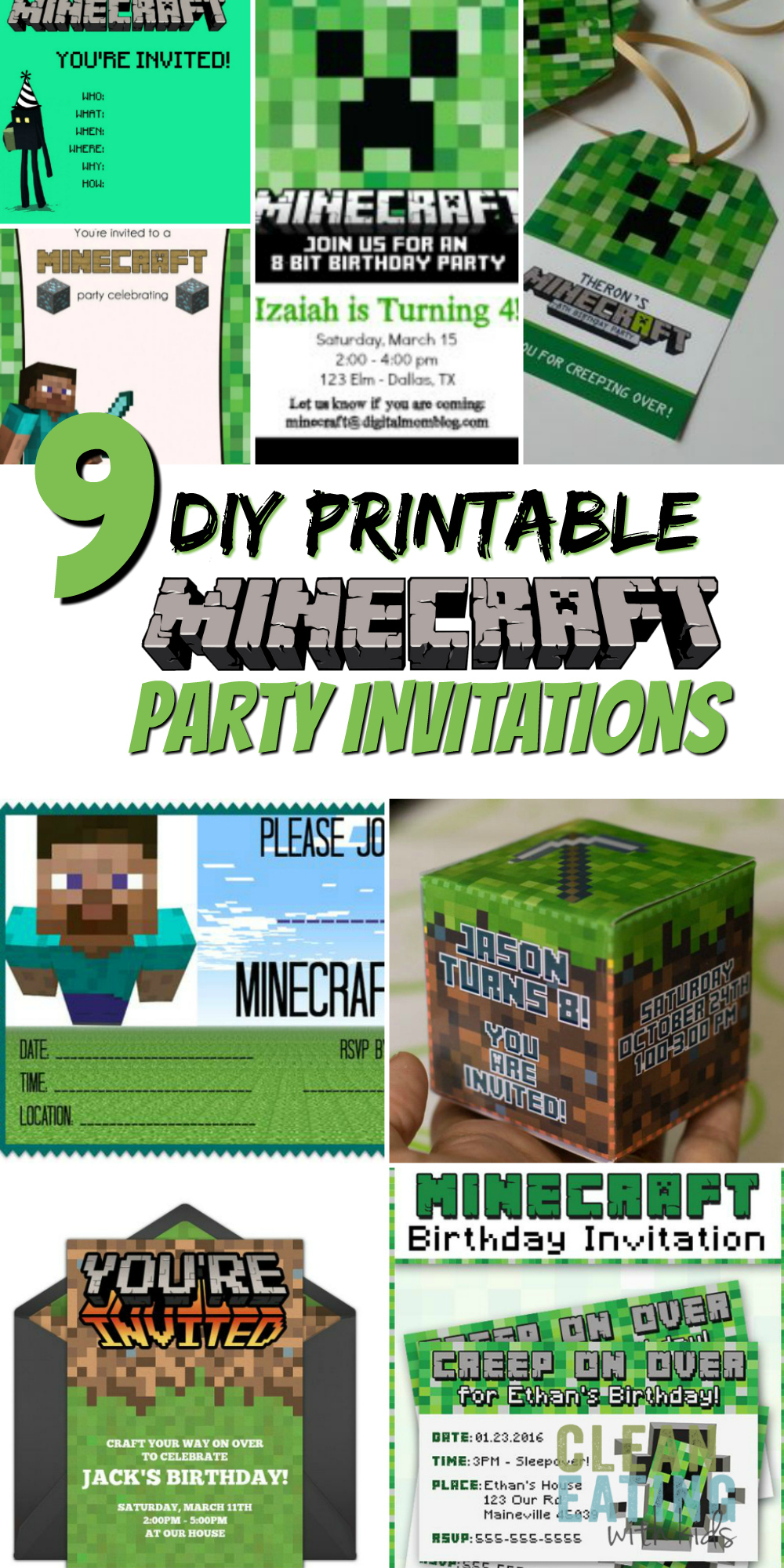 How To Host A (Cheap!) Minecraft Birthday Party (With Printables - Free Printable Minecraft Invitations