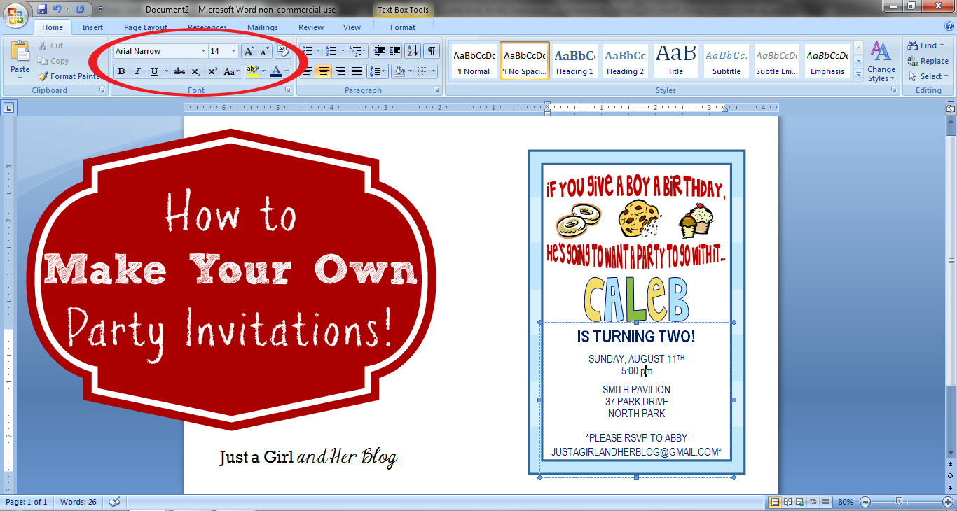 How To Make Your Own Party Invitations - Just A Girl And Her Blog - Make Your Own Printable Birthday Cards Online Free