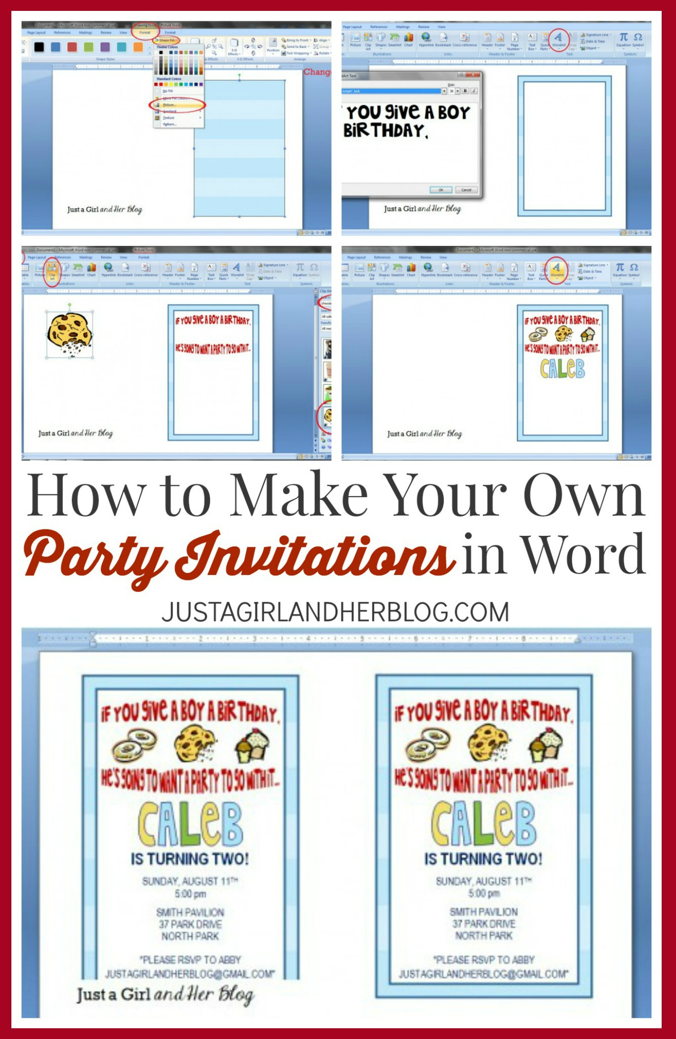 How To Make Your Own Party Invitations - Just A Girl And Her Blog - Play Date Invitations Free Printable