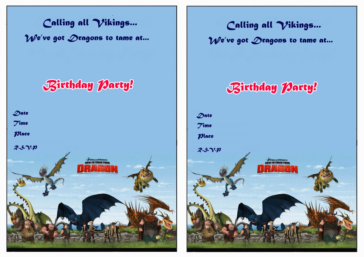 How To Train Your Dragon Party Invitations | Cimvitation - How To Train Your Dragon Birthday Invitations Printable Free