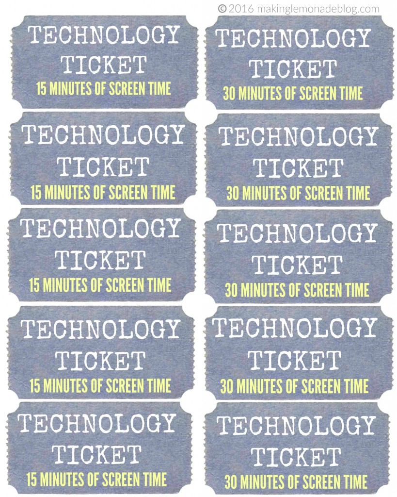 How We Reduced Screen Time With No Tears Or Tantrums! (Free - Free Printable Tickets