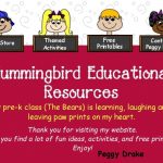 Hummingbird Educational Resources. Lesson Plans For Preschool Within   Free Printable Nursery Resources