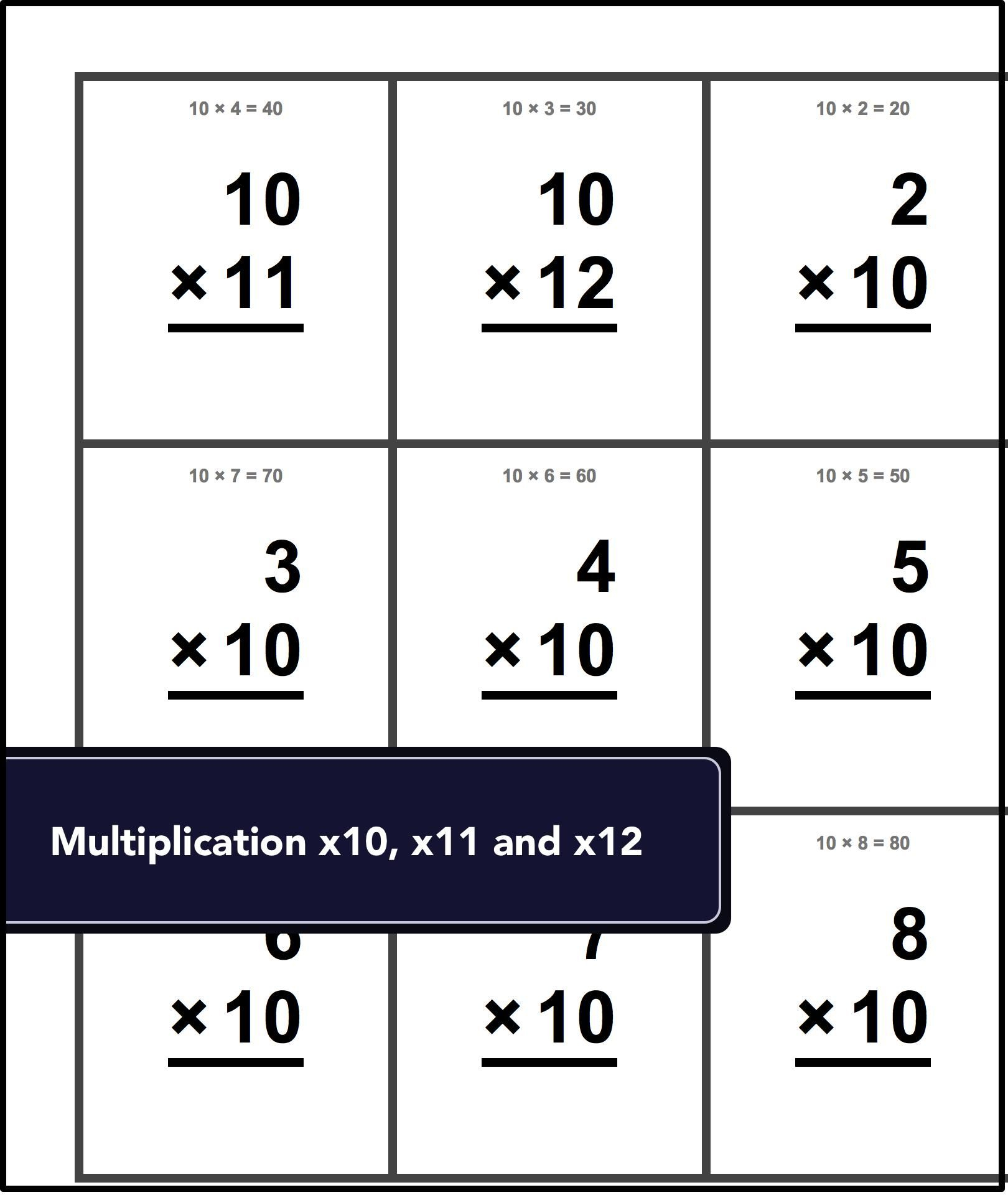 Division Flash Cards Printable